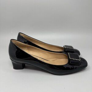 Salvatore Ferragamo Vara pumps Size 8B Women’s Studded  Leather Black